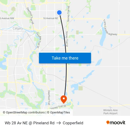 Wb 28 Av NE @ Pineland Rd to Copperfield map