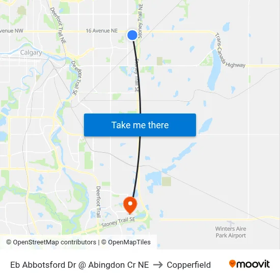 Eb Abbotsford Dr @ Abingdon Cr NE to Copperfield map