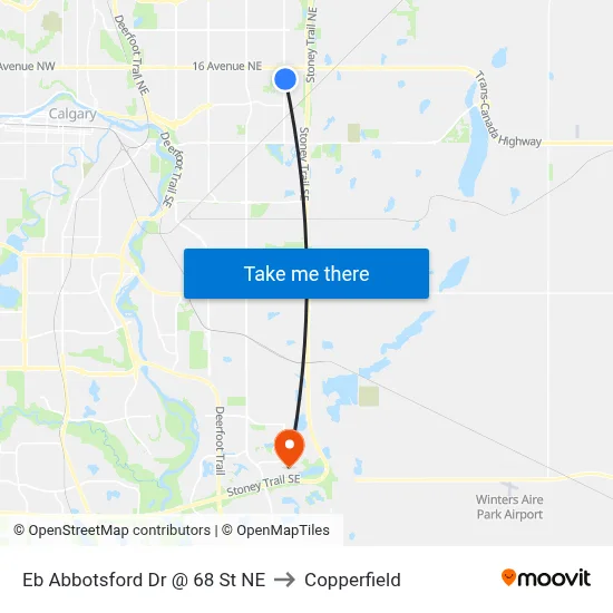 Eb Abbotsford Dr @ 68 St NE to Copperfield map