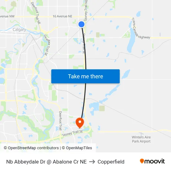 Nb Abbeydale Dr @ Abalone Cr NE to Copperfield map