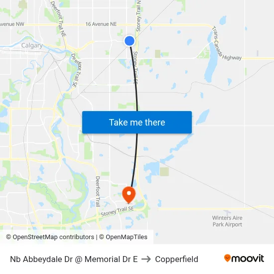 Nb Abbeydale Dr @ Memorial Dr E to Copperfield map