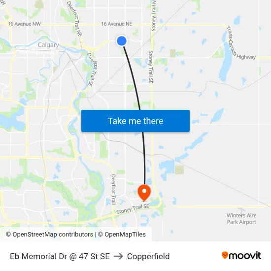 Eb Memorial Dr @ 47 St SE to Copperfield map