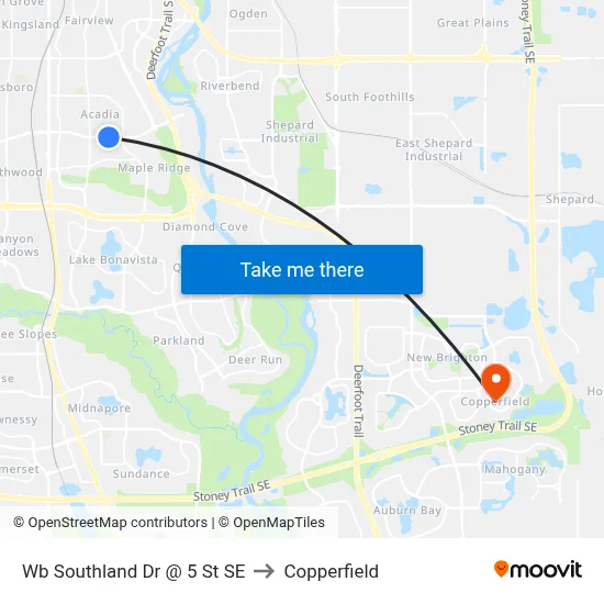Wb Southland Dr @ 5 St SE to Copperfield map
