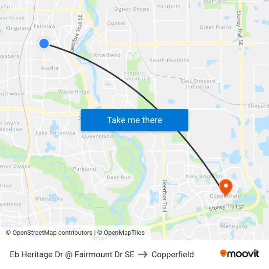 Eb Heritage Dr @ Fairmount Dr SE to Copperfield map
