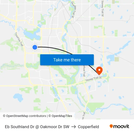 Eb Southland Dr @ Oakmoor Dr SW to Copperfield map