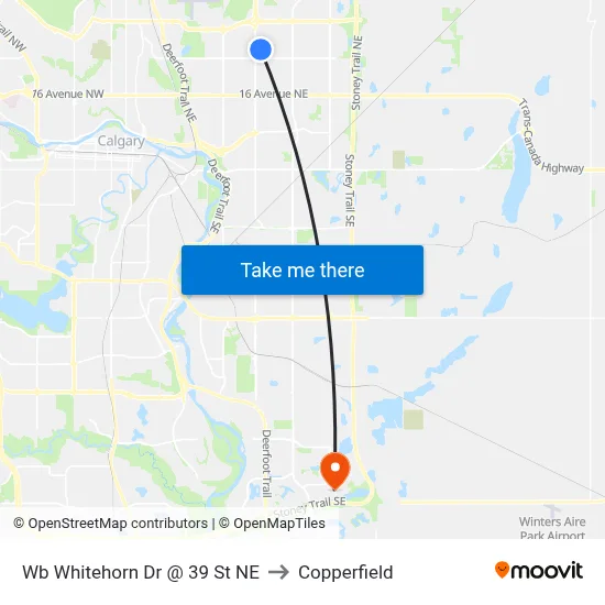 Wb Whitehorn Dr @ 39 St NE to Copperfield map