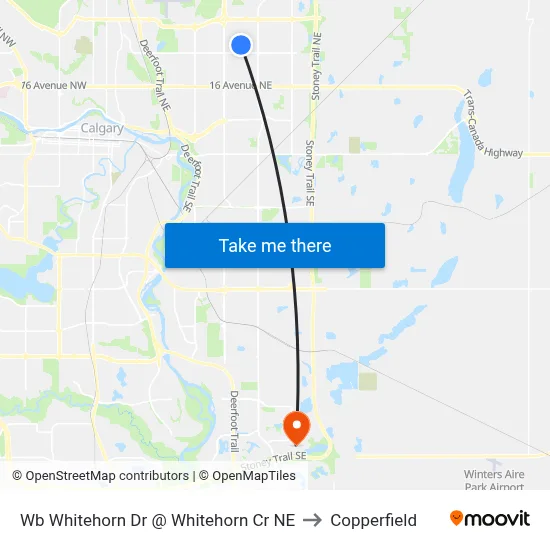 Wb Whitehorn Dr @ Whitehorn Cr NE to Copperfield map