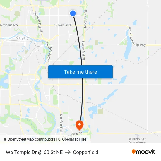 Wb Temple Dr @ 60 St NE to Copperfield map