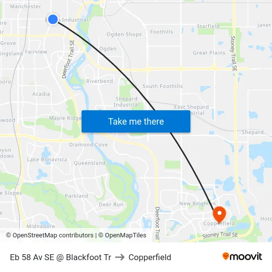 Eb 58 Av SE @ Blackfoot Tr to Copperfield map