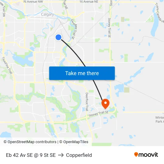 Eb 42 Av SE @ 9 St SE to Copperfield map