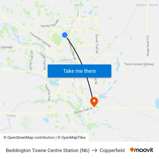 Beddington Towne Centre Station (Nb) to Copperfield map