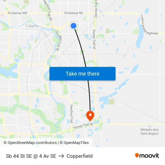 Sb 44 St SE @ 4 Av SE to Copperfield map