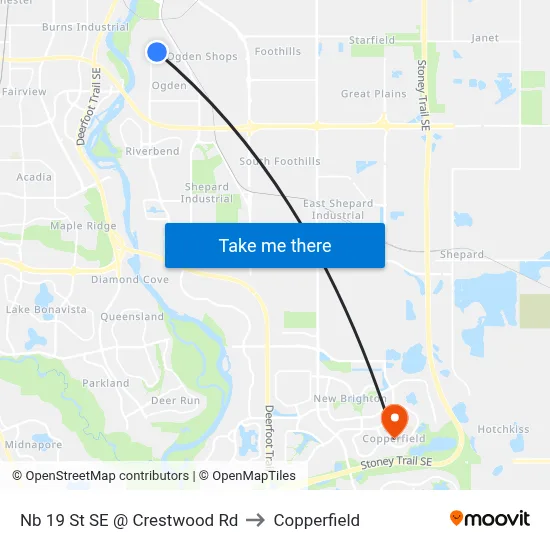 Nb 19 St SE @ Crestwood Rd to Copperfield map