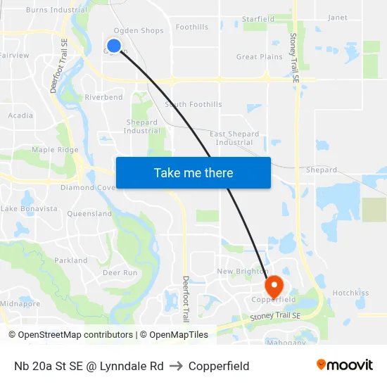 Nb 20a St SE @ Lynndale Rd to Copperfield map