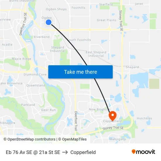Eb 76 Av SE @ 21a St SE to Copperfield map