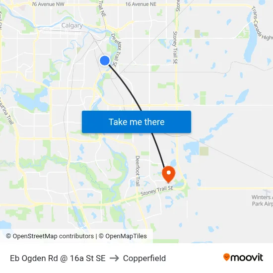 Eb Ogden Rd @ 16a St SE to Copperfield map