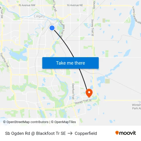 Sb Ogden Rd @ Blackfoot Tr SE to Copperfield map