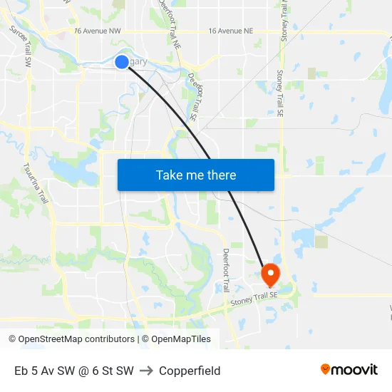 Eb 5 Av SW @ 6 St SW to Copperfield map