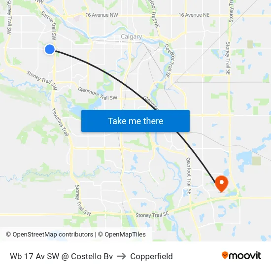 Wb 17 Av SW @ Costello Bv to Copperfield map