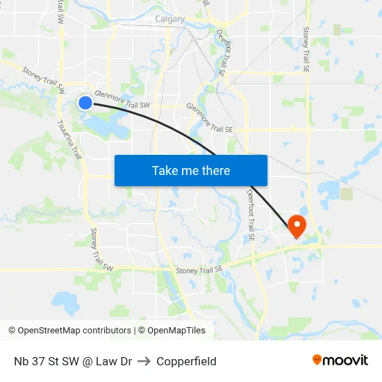 Nb 37 St SW @ Law Dr to Copperfield map