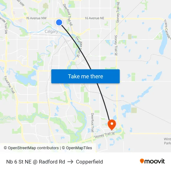 Nb 6 St NE @ Radford Rd to Copperfield map