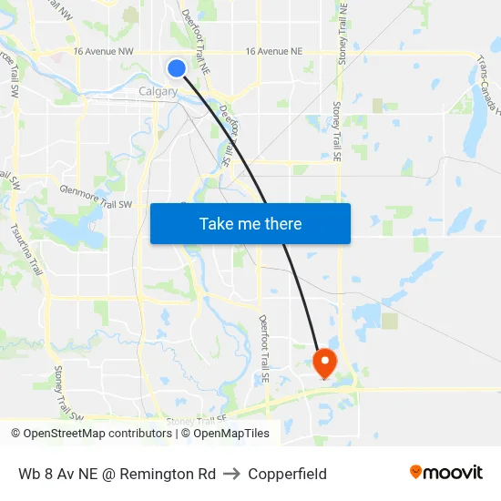 Wb 8 Av NE @ Remington Rd to Copperfield map
