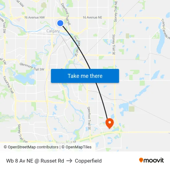 Wb 8 Av NE @ Russet Rd to Copperfield map