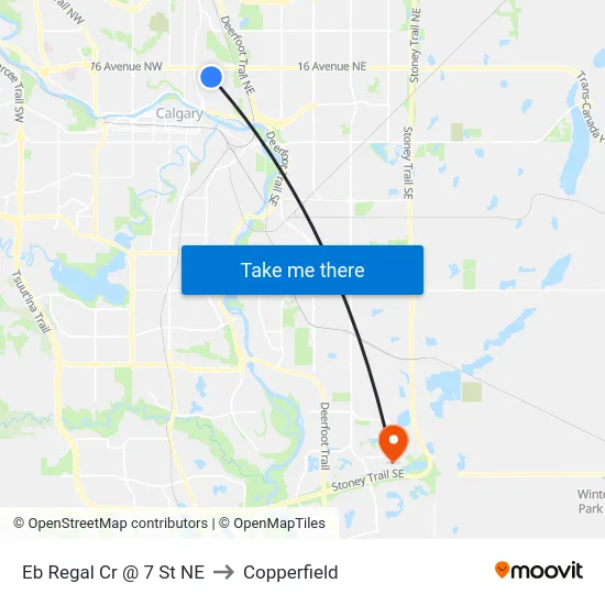 Eb Regal Cr @ 7 St NE to Copperfield map