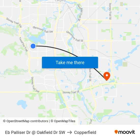Eb Palliser Dr @ Oakfield Dr SW to Copperfield map