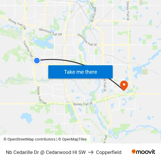 Nb Cedarille Dr @ Cedarwood Hl SW to Copperfield map