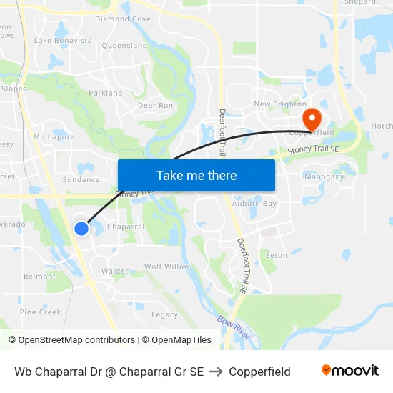 Wb Chaparral Dr @ Chaparral Gr SE to Copperfield map