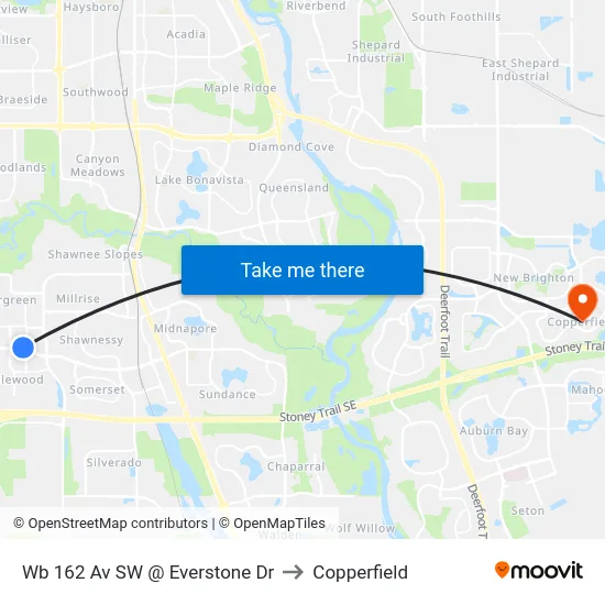 Wb 162 Av SW @ Everstone Dr to Copperfield map