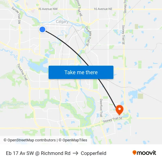 Eb 17 Av SW @ Richmond Rd to Copperfield map