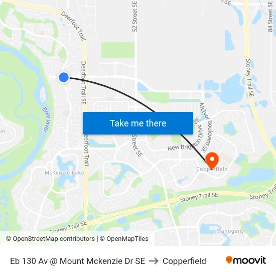 Eb 130 Av @ Mount Mckenzie Dr SE to Copperfield map