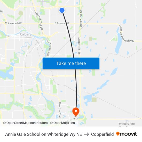 Annie Gale School on Whiteridge Wy NE to Copperfield map