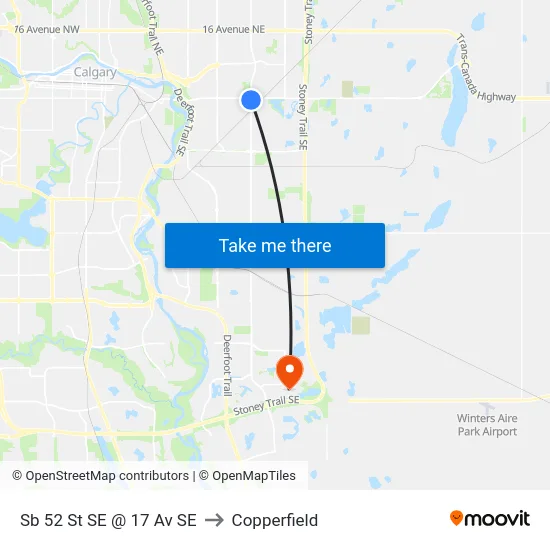 Sb 52 St SE @ 17 Av SE to Copperfield map