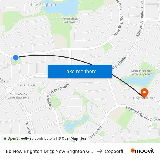 Eb New Brighton Dr @ New Brighton Gd SE to Copperfield map