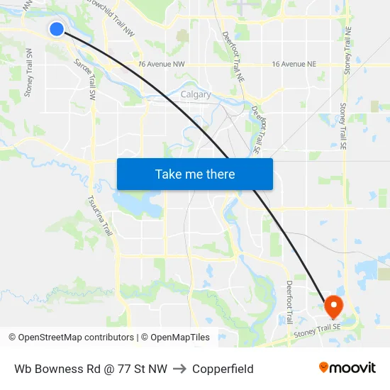 Wb Bowness  Rd @ 77 St NW to Copperfield map