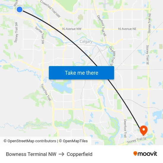 Bowness Terminal NW to Copperfield map