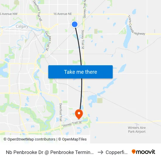 Nb Penbrooke Dr @ Penbrooke Terminal SE to Copperfield map