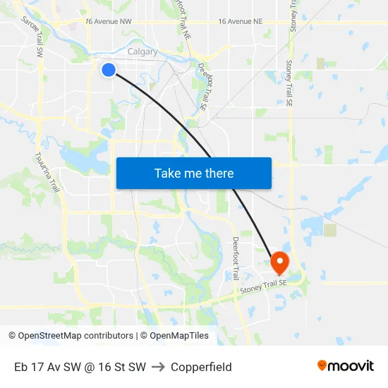 Eb 17 Av SW @ 16 St SW to Copperfield map