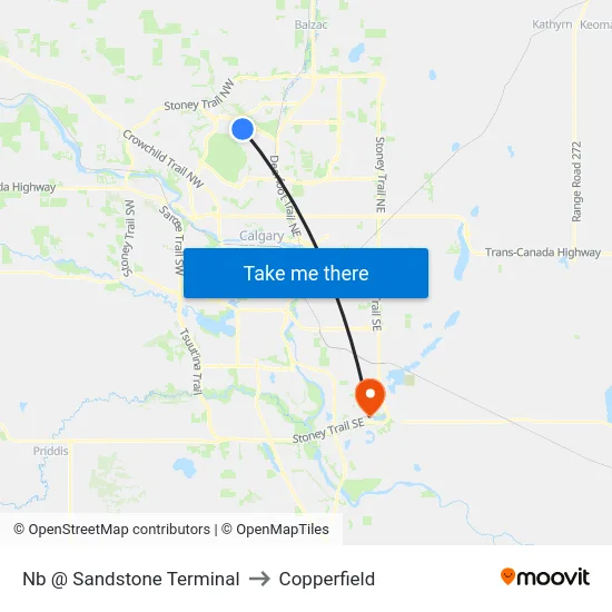 Nb @ Sandstone Terminal to Copperfield map