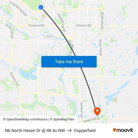 Nb North Haven Dr @ 48 Av NW to Copperfield map
