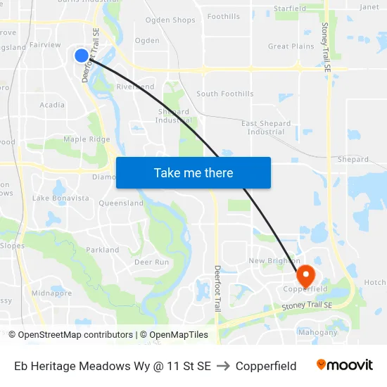 Eb Heritage Meadows Wy @ 11 St SE to Copperfield map