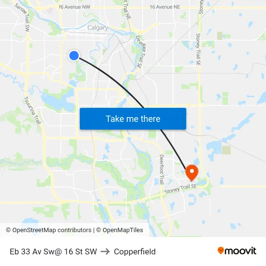 Eb 33 Av Sw@ 16 St SW to Copperfield map