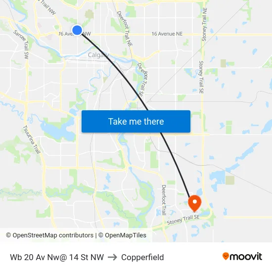 Wb 20 Av Nw@ 14 St NW to Copperfield map