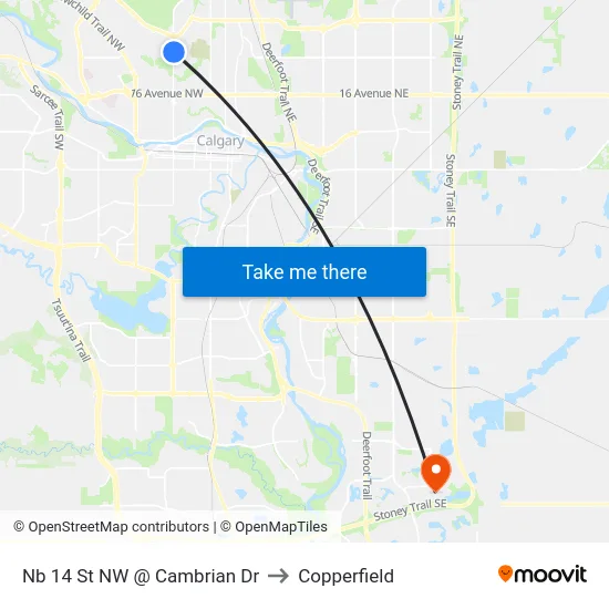 Nb 14 St NW @ Cambrian Dr to Copperfield map