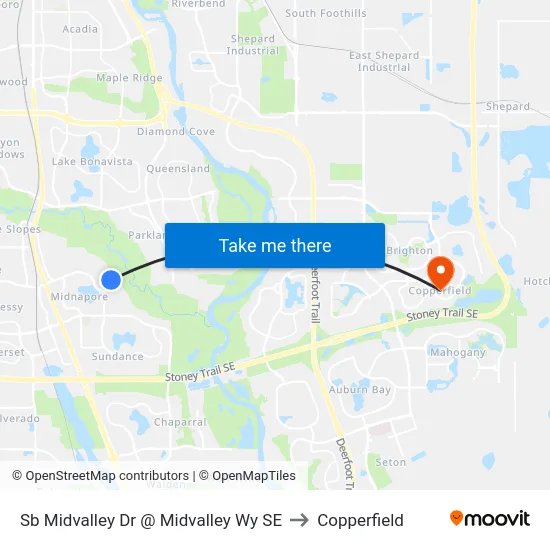 Sb Midvalley Dr @ Midvalley Wy SE to Copperfield map