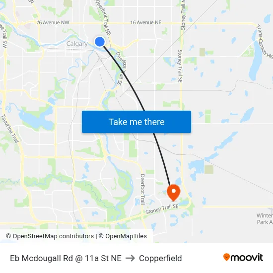 Eb Mcdougall Rd @ 11a St NE to Copperfield map