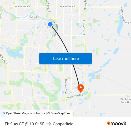 Eb 9 Av SE @ 19 St SE to Copperfield map
